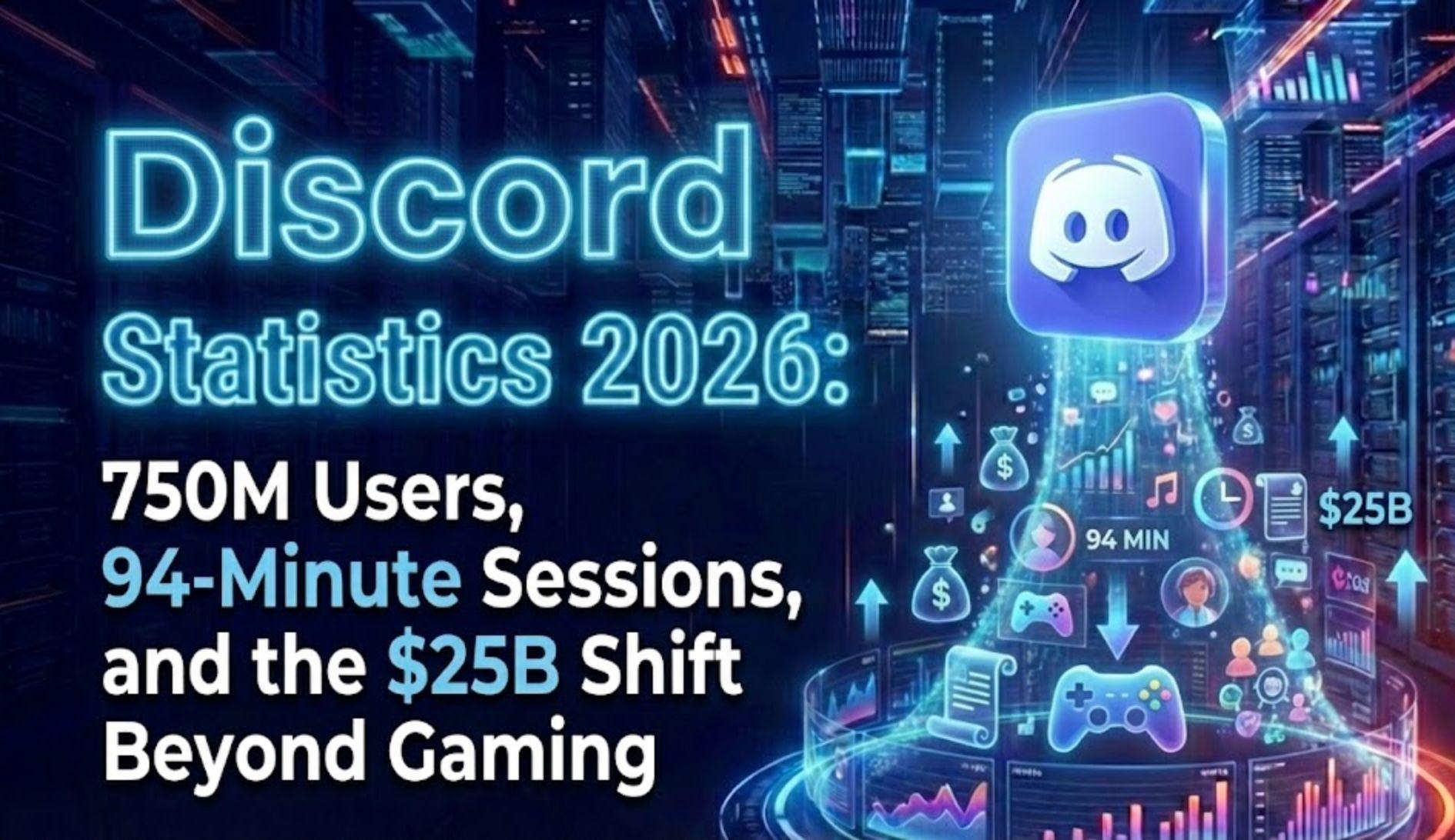 Discord Statistics 2026: 750M Users, 94-Minute Sessions, and the $25B Shift Beyond Gaming